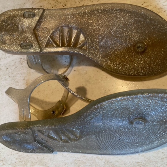 Kate Spade Clear/Gold sparkle jelly sandals Size 10 - Picture 8 of 8